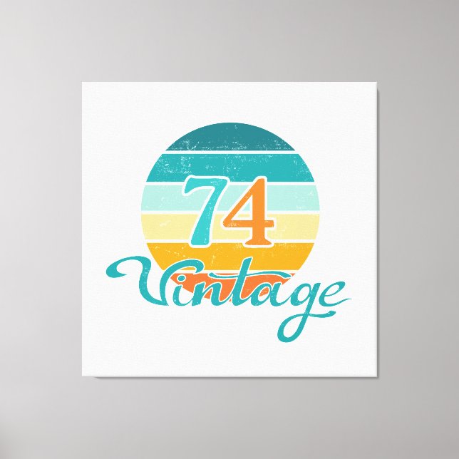 Toile Retro Sunset 74 Vintage en détresse (Recto)