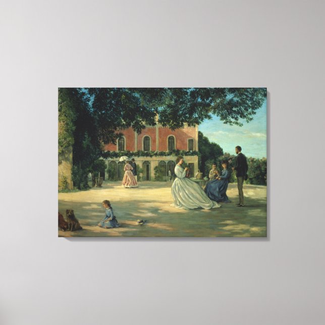 Toile Réunion de famille sur la terrasse à Meric, 1867 (Recto)