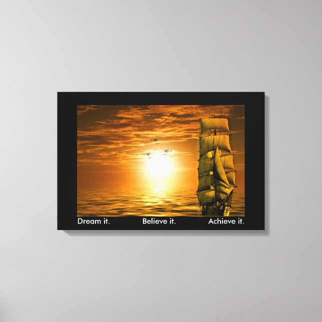 Toile rêver il croit atteindre son succès motivation (Recto)