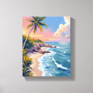Toile Rêverie d'eau salée Mer aquarelle côte océanique