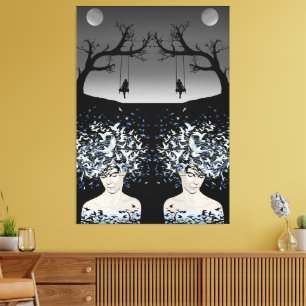 Toile Rêves au Clair de Lune : Liberté et Solitude