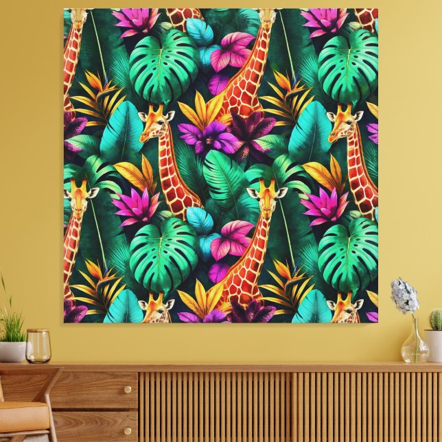 Toile Rêves de girafe de jungle motif de surface transpa (Insitu(Salon))
