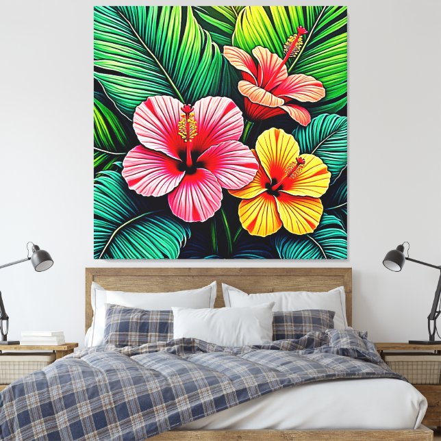 Toile Rêves de jardin de fleurs exotiques (Insitu(Chambre))