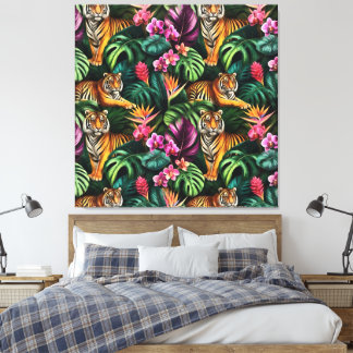 Toile Rêves de jungle de tigre Motif de surface continu