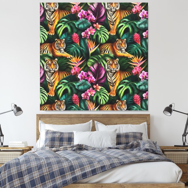 Toile Rêves de jungle de tigre Motif de surface continu (Insitu(Chambre))