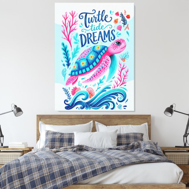 Toile Rêves de marée tortue (Insitu(Chambre))