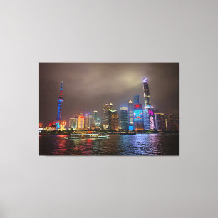 Toile Rêves électriques - Futuriste Shanghai Skyline, A