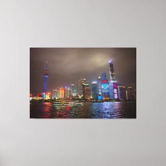 Toile Rêves électriques - Futuriste Shanghai Skyline, A 