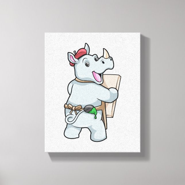 Toile Rhino à la peinture avec des couleurs (Recto)