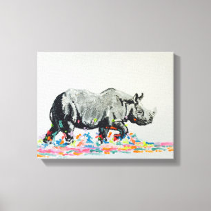 Toile Rhinocéros coloré