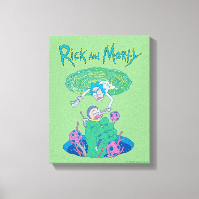 Toile RICK ET MORTY™ | Secourt du portail (Recto)