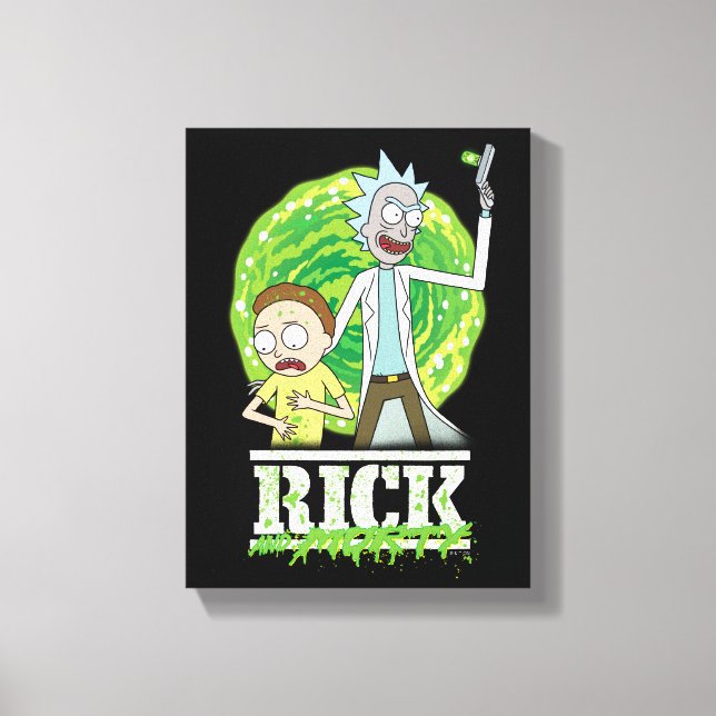 Toile RICK ET MORTY™ | Vert Splash (Recto)