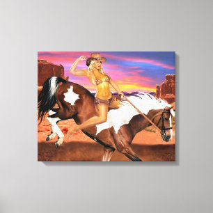 TOILE RIDE’M BRONCO COWGIRL