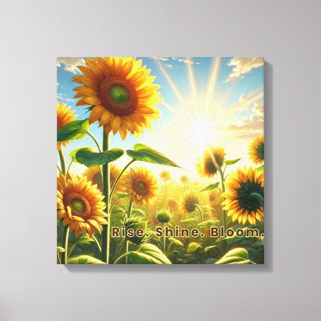 Toile Rise. Shine. Bloom. Stretched Canvas Print (Recto)
