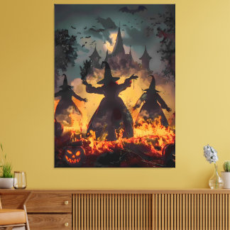 Toile Rituel de l'Heure Sorcière – Danse de Feu des Troi