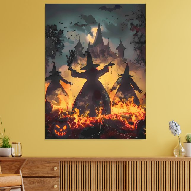 Toile Rituel de l'Heure Sorcière – Danse de Feu des Troi (Insitu(Salon))
