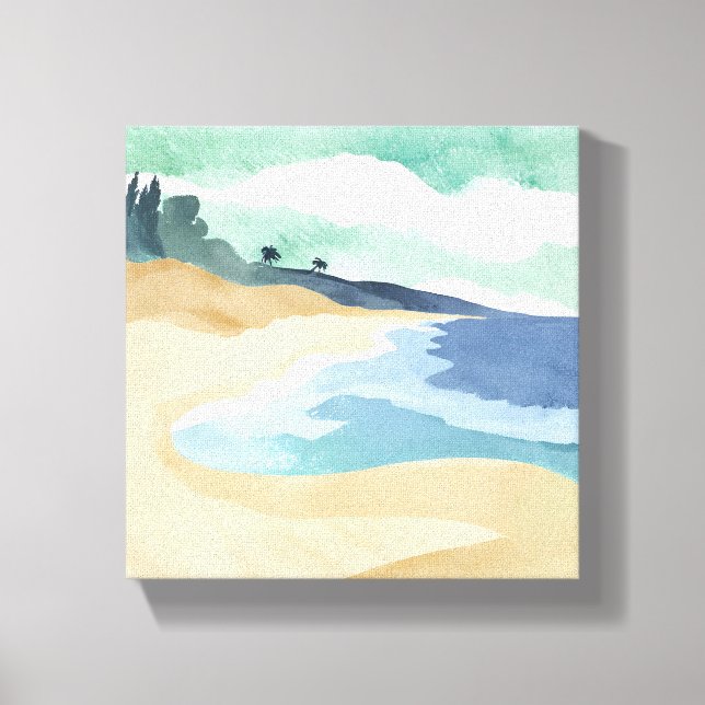 Toile Rivage | Aquarelle Bleue (Recto)
