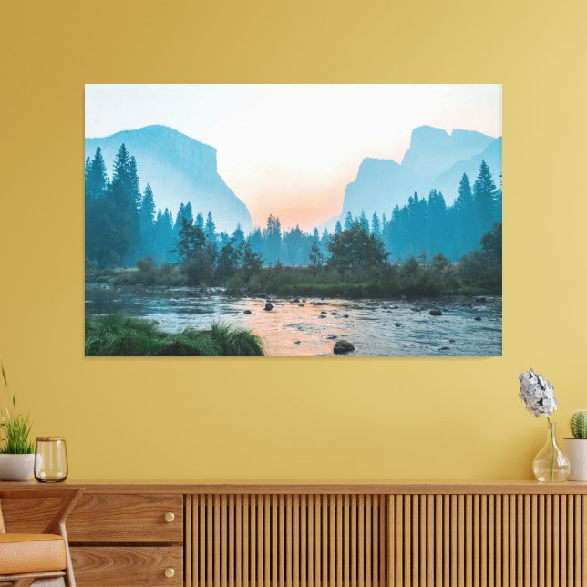 Toile    River Valley Glow – Forest & Mountain Calm (Insitu(Salon))
