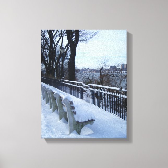 Toile Riverside Park NYC Winter Snow New York City Photo (Recto)
