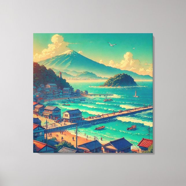 Toile Rives sereines du Fuji (Recto)