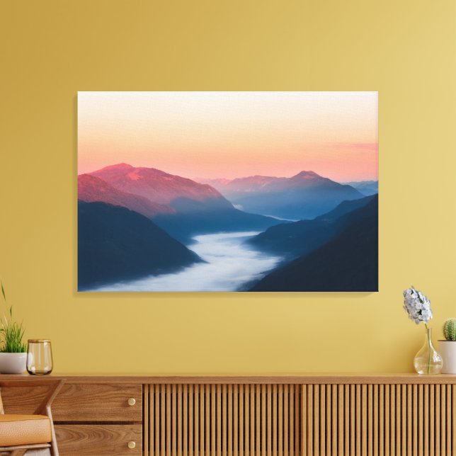 Toile Rivière brumeuse Soča au lever du soleil (Insitu(Salon))
