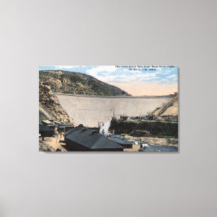 Toile Rivière de Boise et grand barrage de roche de