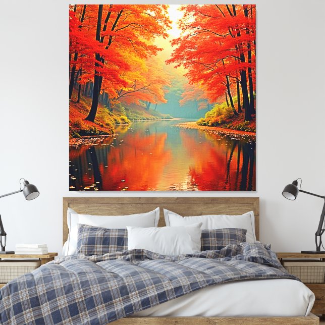 Toile Rivière forestière d'automne (Insitu(Chambre))