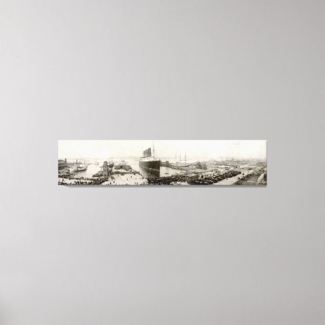 Toile RMS Lusitania New York City 1907 Vintage (Recto)