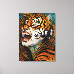Toile Roar of the Wild Heart - Tigress coloré