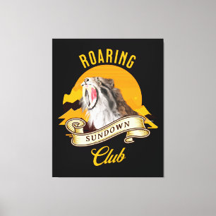 Toile Roaring Sundown Club Sabertooth Tiger