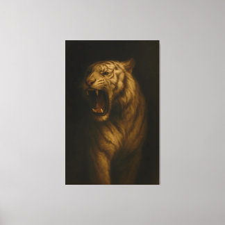 Toile Roaring White Tiger – Fine Art Premium Canvas Prin