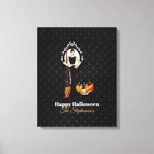 Toile Robes élégantes noires longues classiques d'Hallow