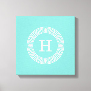 Toile Robin Oeuf Wht Grille Grecque Cadre Rnd Initial Mo