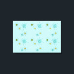 Toile Robin's Oeuf Blue Starbursts Canvas Imprimer<br><div class="desc">Ce Robin's Oeuf Blue Iconic Atomic Starbursts Stretched Canvas Print motif est doté d'étoiles atomiques emblématiques. C'est vrai ! L’ancienne école, arrière - plan de couleur bleu oeuf de robin avec des taches d’or, est la toile de fond idéale pour les cercles turquoise, apaisants et vert poire kitsch. Les taches...</div>