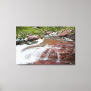 Toile Rocher rouge dans Baring Creek dans Glacier Nation