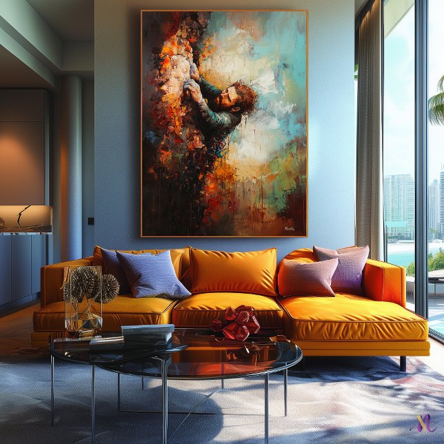 Toile Rock Climber Art - Abstrait Adventure Sports (Créateur téléchargé)