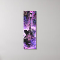 Rock Music Guitar Canvas Print Purple - Peinture