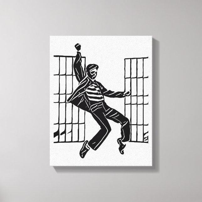 Toile Rockin The jail house Man Dancing Abstract Art   (Recto)