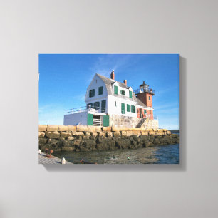 Toile Rockland Breakwater Lighthouse, Maine Canvas Impri
