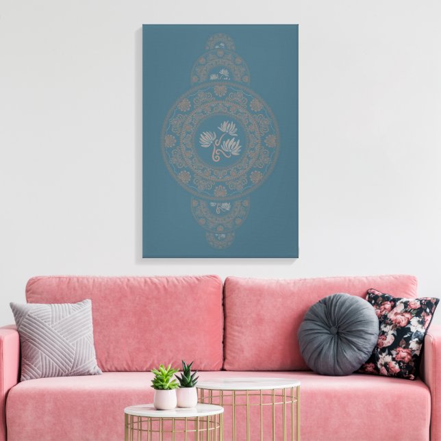 Toile Rococo Lotus en or personnalisé Mur Mandala orneme (Insitu(Salon))