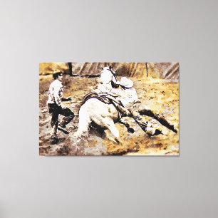 Toile *~* Rodéo Vintage Cheval Cowboy AR22 Ouest