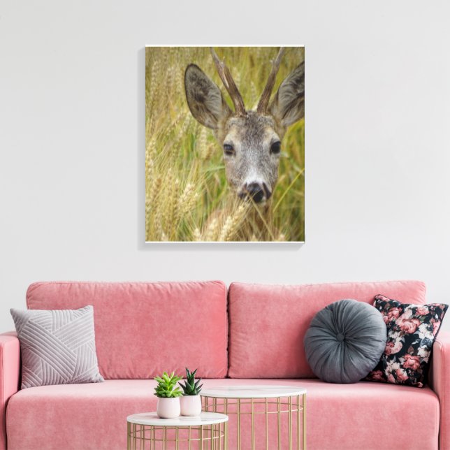 Toile Roe Deer dans le champ du blé - Photographie de la (Insitu(Salon))