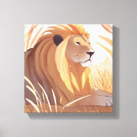 Roi Lion | Lion mâle Nature Animal Aquarelle