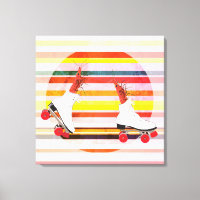 Roller Skaters Shrimps & Stripes Wall Art