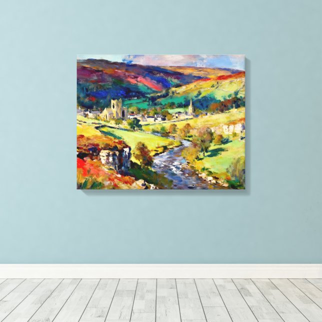Toile Rolling Hills, Murs Calmes - Un Paysage Yorkshire (Insitu (Plancher de Bois))