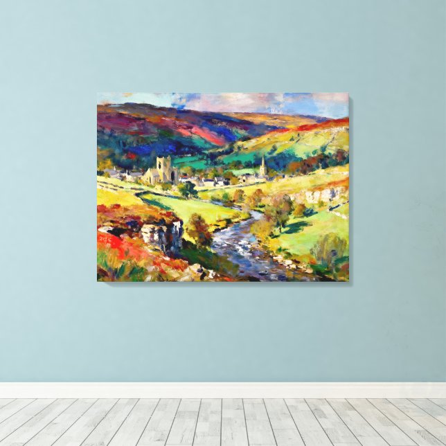 Toile Rolling Hills, Murs Calmes - Un Paysage Yorkshire (Insitu (Plancher de Bois))