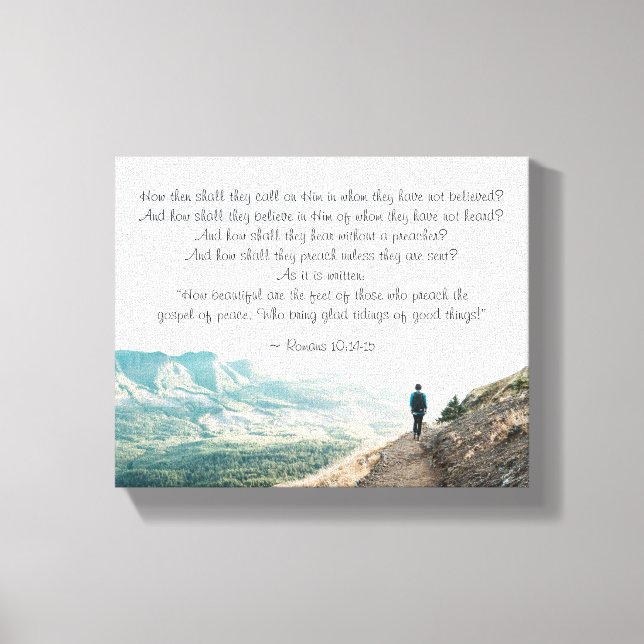 Toile Romains 10:14-15 Alors comment ils l'appelleront (Recto)