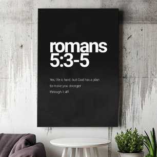 Toile Romains 5:3 Minimaliste Christian Canvas Mur Art