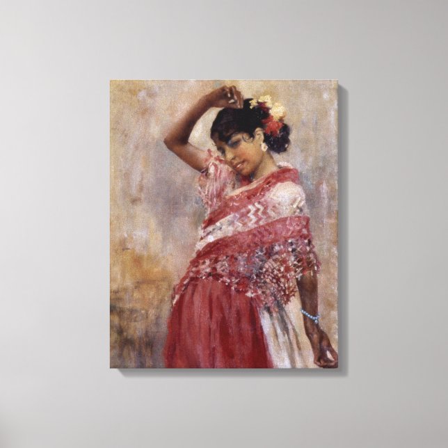 Toile Romani Gypsy Woman Dancing (par Albert Edelfeel) (Recto)