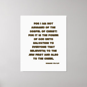 Toile Romans 1:16 Bible Verse KJV Wall Art